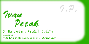 ivan petak business card